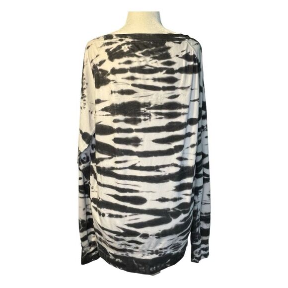 Nike Dri-FIT Crew Training Sweatshirt Black White Fleece Tie Dye Print Long Slee - Picture 3 of 8